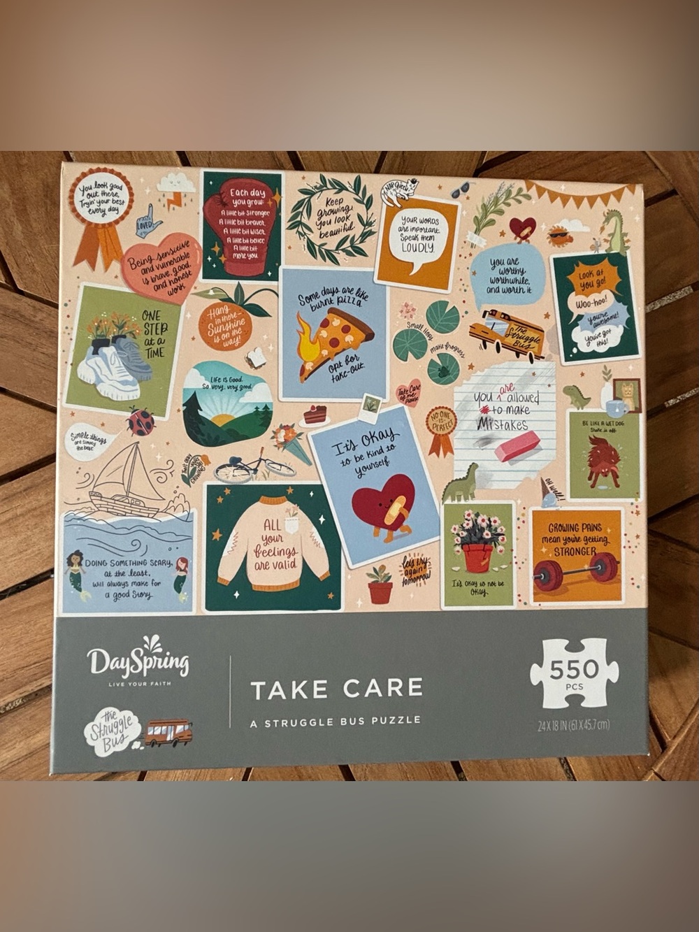 NEW Struggle Bus Take Care 550 Pc Jigsaw Puzzle Inspirational Feelings Dayspring
